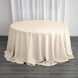 132inch Beige Seamless Polyester Round Tablecloth