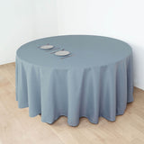 132Inch Dusty Blue Seamless Polyester Round Tablecloth