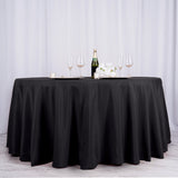 132Inch Black Seamless Polyester Round Tablecloth