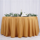 132Inch Gold Seamless Polyester Round Tablecloth