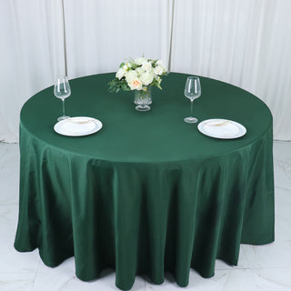 Create Unforgettable Moments with the Hunter Emerald Green Polyester Round Tablecloth
