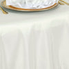 132inch Ivory 200 GSM Seamless Premium Polyester Round Tablecloth
