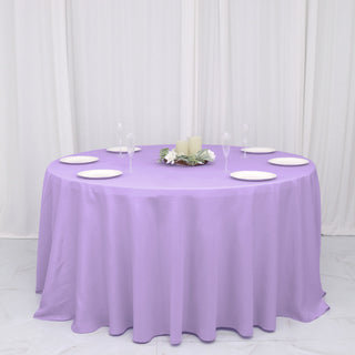 Elevate Your Event Decor with the Lavender Lilac Seamless Polyester Round Tablecloth