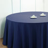 132Inch Navy Blue Seamless Polyester Round Tablecloth