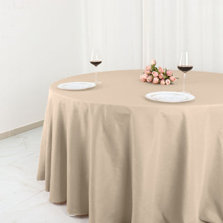 Unleash Your Creativity with the 132" Nude Seamless Polyester Round Tablecloth