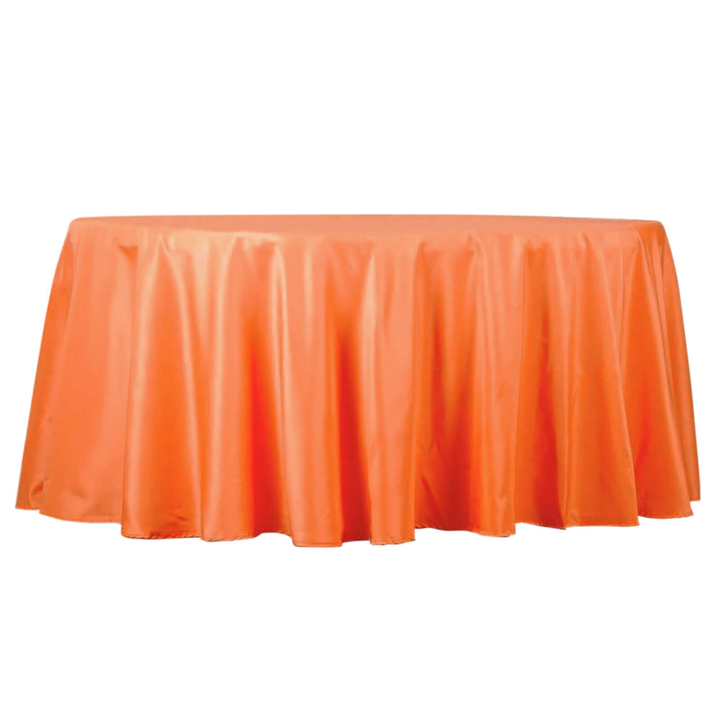 132" Orange Seamless Polyester Tablecloth