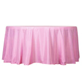 132inch Pink Seamless Polyester Round Tablecloth