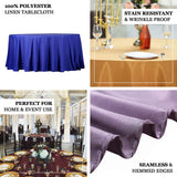 132" Royal Blue Seamless Polyester Round Tablecloth for 6 Foot Table With Floor-Length Drop