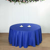 132Inch Royal Blue Seamless Polyester Round Tablecloth