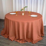 Terracotta (Rust) Seamless Polyester Round Tablecloth - 132inch
