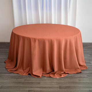 Terracotta (Rust) Seamless Polyester Round Tablecloth