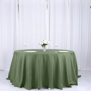 Create Memorable Moments with the Olive Green Seamless Polyester Round Tablecloth