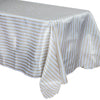 90"x132" White/Champagne Stripe Satin Tablecloth