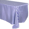 90"x132" White/Purple Stripe Satin Tablecloth