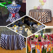 120" | 135 gsm | Black & White Stripe Premium Round Satin Tablecloth