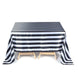 60"x102" | Stripe Satin Rectangle Tablecloth | Black & White | Seamless