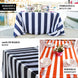 60"x102" | Stripe Satin Rectangle Tablecloth | Gold & White | Seamless