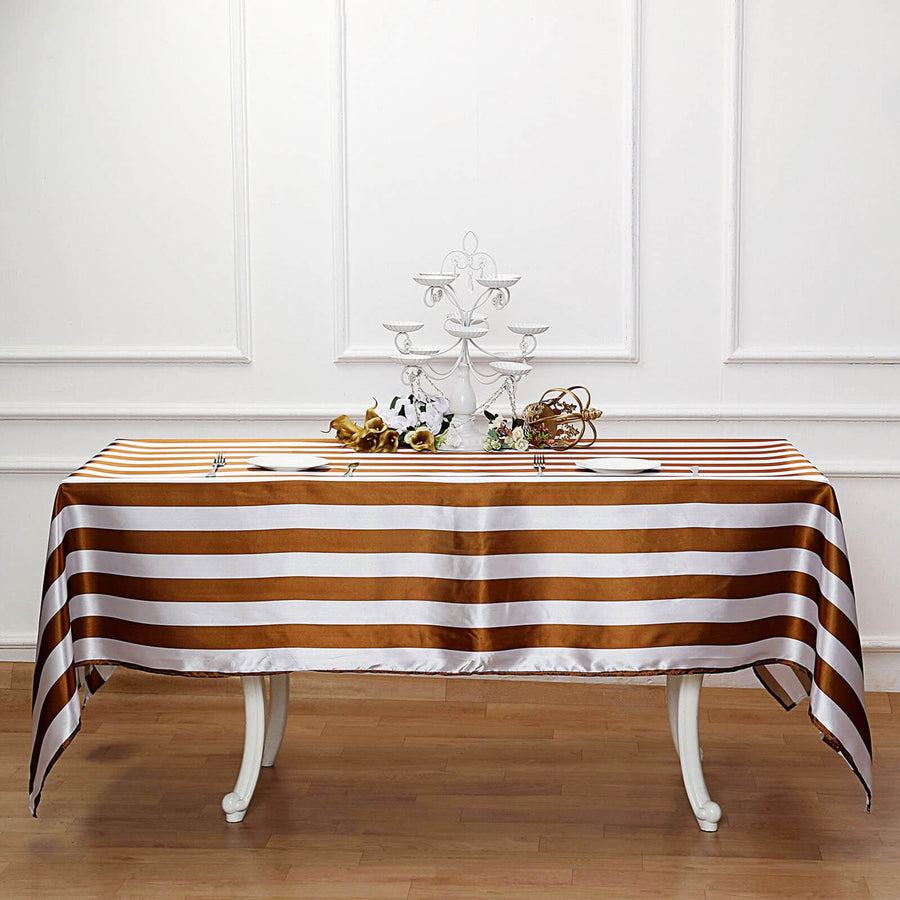 Striped Satin Tablecloth, Rectangle Tablecloth, Wedding Tablecloths
