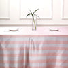90"x156" | Stripe Satin Rectangle Tablecloth | Blush/Rose Gold & White | Seamless