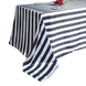90"x156" | Stripe Satin Rectangle Tablecloth | Black & White | Seamless
