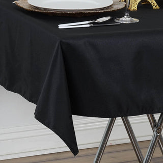 Invest in Quality with the Black Seamless Premium Polyester Square Tablecloth
