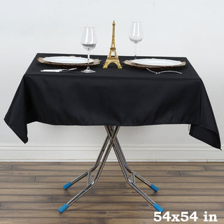 Elevate Your Event with the Black Seamless Premium Polyester Square Tablecloth