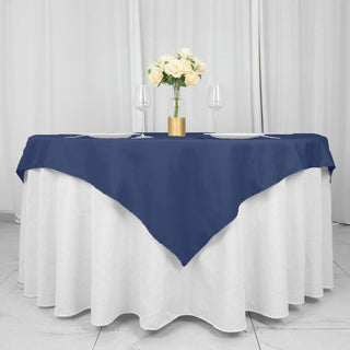 Effortless Elegance with a Navy Blue Seamless Table Overlay