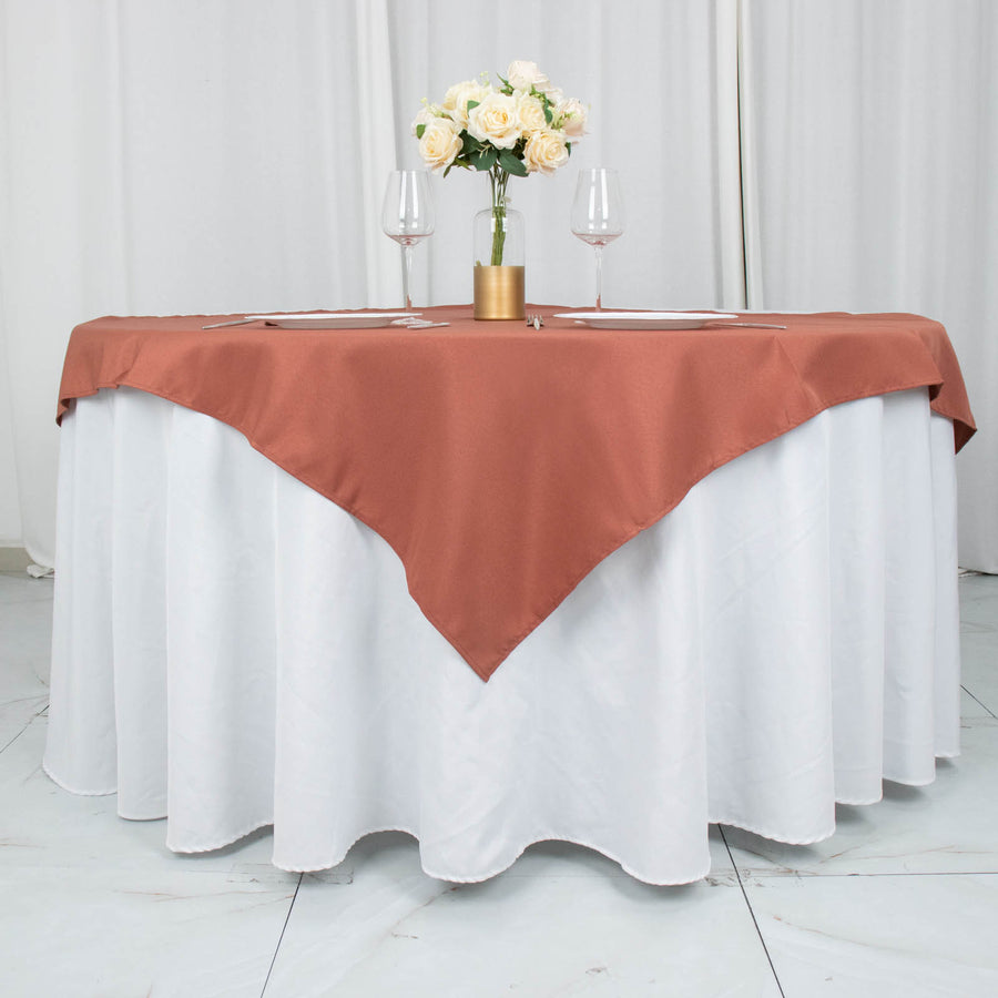 Terracotta (Rust) Seamless Premium Polyester Square Table Overlay 220GSM - 54inch