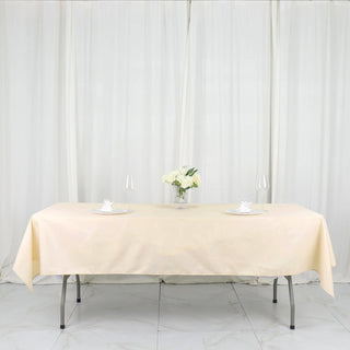 Beige Polyester Tablecloth for Elegant Event Decor