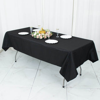 Versatile and Stylish: The Black Seamless 220GSM Polyester Tablecloth