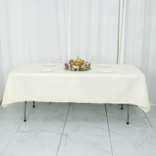 Elegant Ivory Seamless Premium Polyester Rectangular Tablecloth