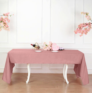 Create a Timeless and Romantic Setting with the Dusty Rose Polyester Tablecloth