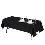 60x102inch Black 200 GSM Seamless Premium Polyester Rectangular Tablecloth