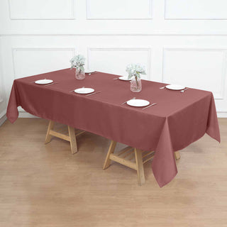Create Memorable Events with the Cinnamon Rose Polyester Tablecloth