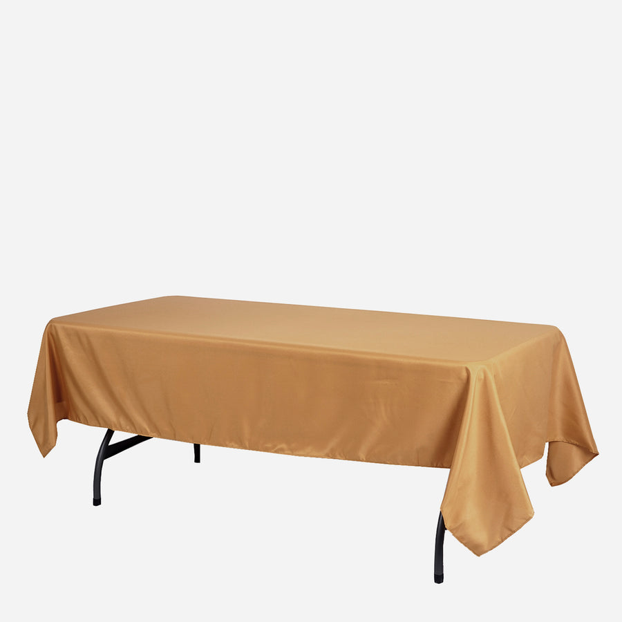 60 x 102 inches Gold Polyester Rectangular Tablecloth