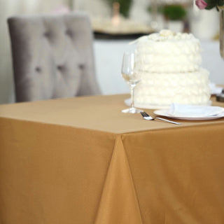 Create Unforgettable Moments with the Gold Seamless Polyester Tablecloth