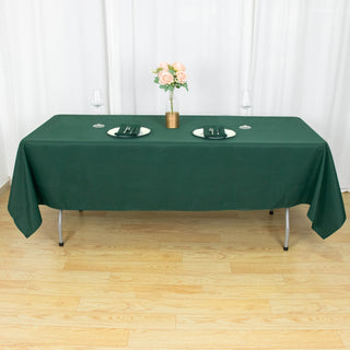 Add Elegance to Your Event with the Hunter Emerald Green Polyester Rectangular Tablecloth