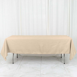 Elevate Your Event Decor with the 60x102 Nude Seamless Polyester Rectangular Tablecloth