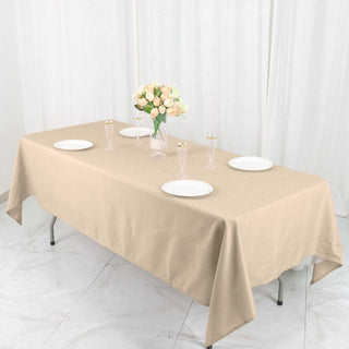 Experience Unparalleled Elegance with the 60x102 Nude Seamless Polyester Rectangular Tablecloth