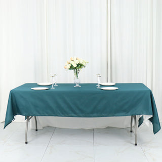 Add Elegance to Your Event with the Peacock Teal Tablecloth