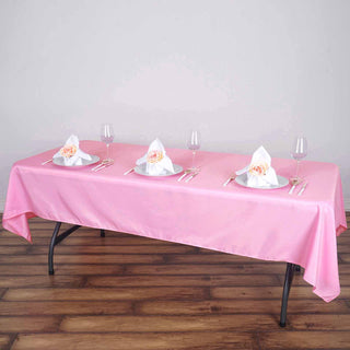 Add a Touch of Elegance with the Pink Seamless Polyester Tablecloth