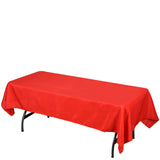 60"x102" Red Polyester Rectangular Tablecloth