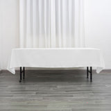 60"x102" White Seamless Polyester Rectangular Tablecloth