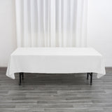 60"x102" White Polyester Rectangular Tablecloth