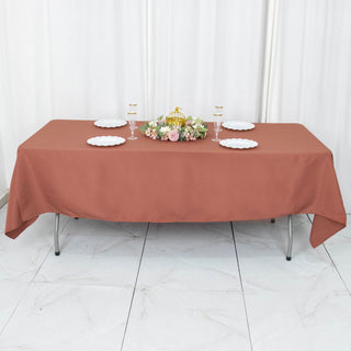 Elevate Your Event with the Terracotta (Rust) Polyester Tablecloth
