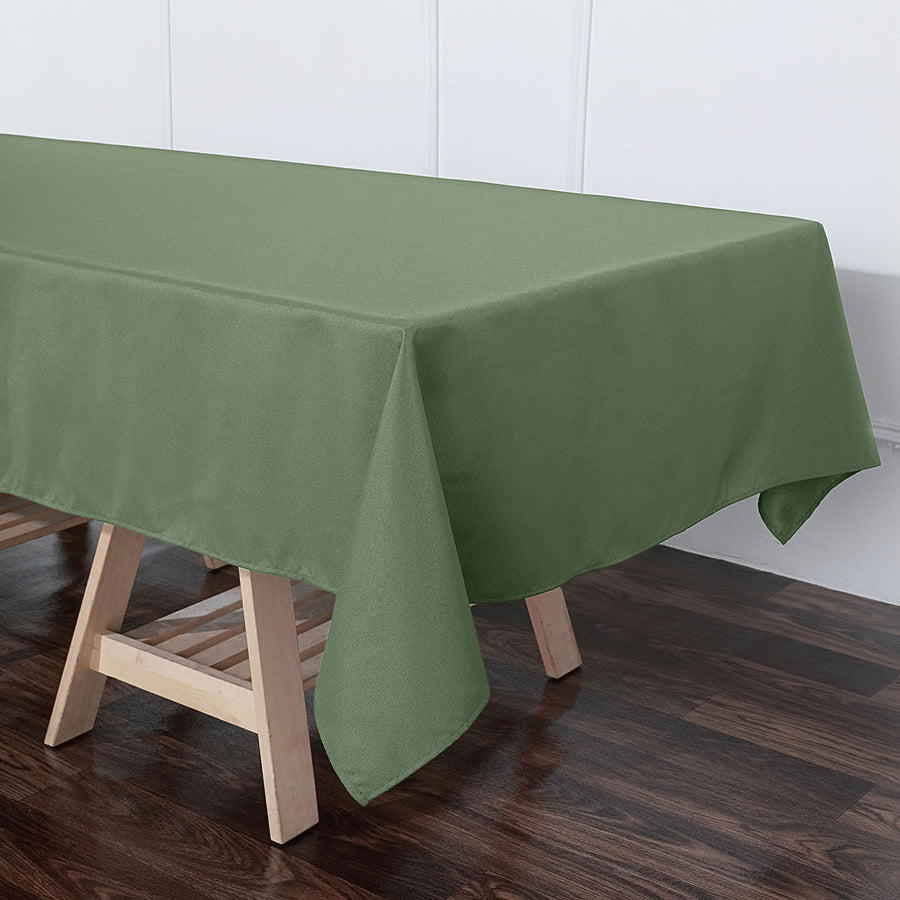 60"x102" Olive Green Polyester Rectangular Tablecloth
