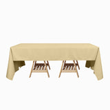60x126Inch Champagne Seamless Polyester Rectangular Tablecloth
