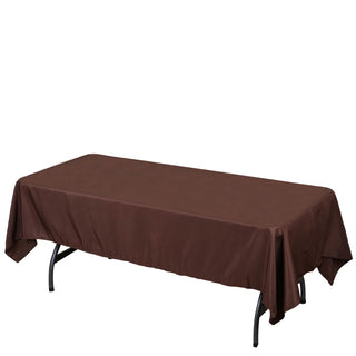Unleash Your Creativity with the 60x126 Chocolate Seamless Polyester Rectangular Tablecloth