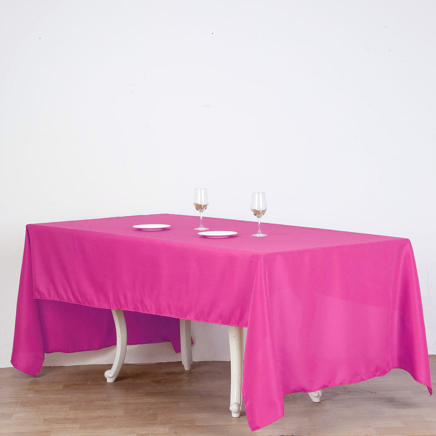 60x126Inch Fuchsia Seamless Polyester Rectangular Tablecloth