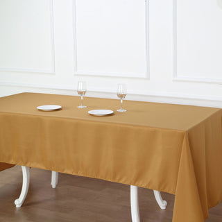 Elevate Your Decor with the Gold Seamless Polyester Tablecloth